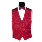 Merlot Tapestry Tuxedo Vest and Bow Tie Set